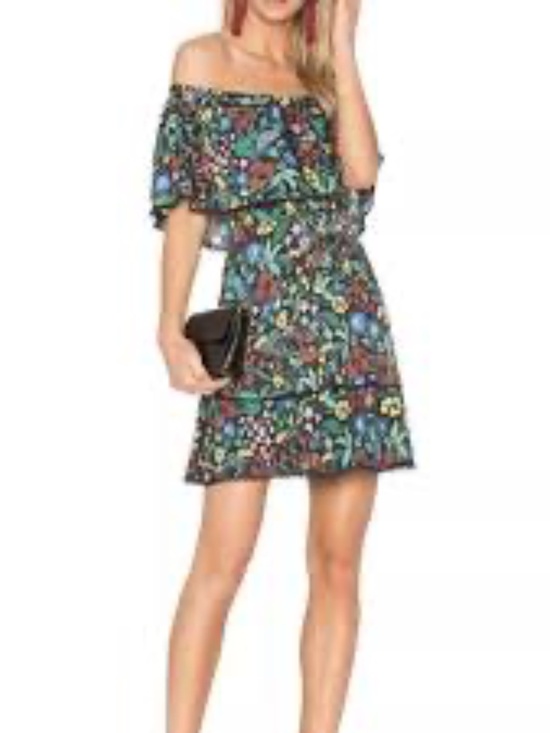 Alice + Olivia Dresses & Skirts - Alice + Olivia Tylie Tiered Novelty Floral Print Tiered Ruffle Strapless Dress